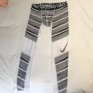 White and Black Nike Compressions